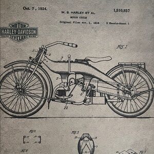Vintage Harley Davidson Motor Cycle Design Plans 4 Year Models